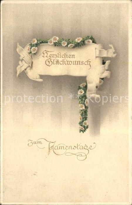 Namenstag Namenskarte Glueckwunsch Margeriten Litho