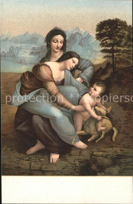 Leonardo Da Vinci La Vierge l'enfant Jesus et Ste. Anne