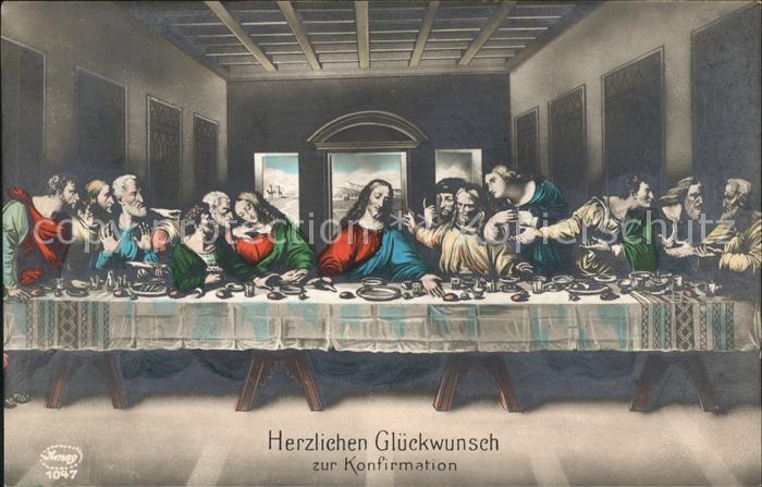 Verlag Amag Nr. 1047 Glueckwunsch Konfirmation Das letzte Abendmahl