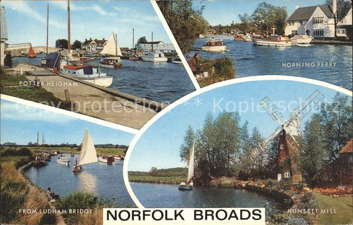 Norwich UK Norfolk Broads Potter Heigham Horning Ferry Hunsett Mill Sailing Boat