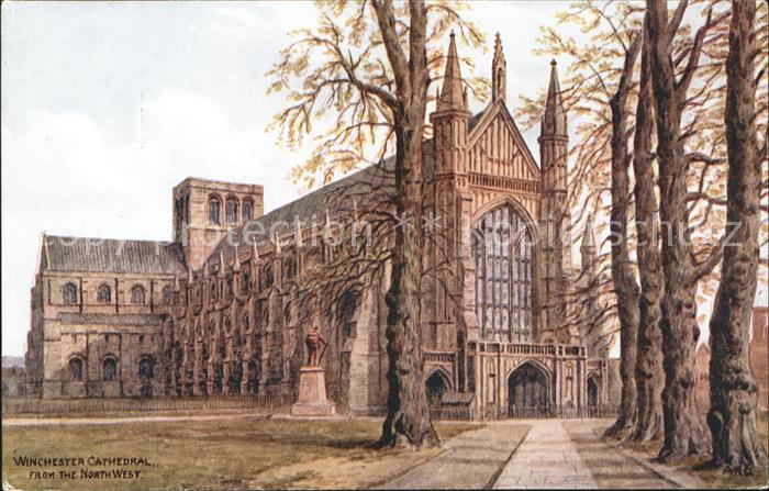 London Winchester Cathedral Monument Kuenstlerkarte