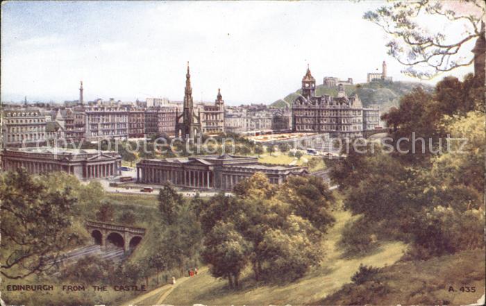 Edinburgh Scotland View from the Castle Valentines Post Card