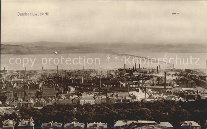 Dundee City Panorama view from Law Hill Bridge