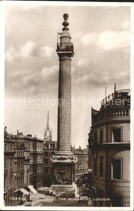 London The Monument History Valentines Post Card