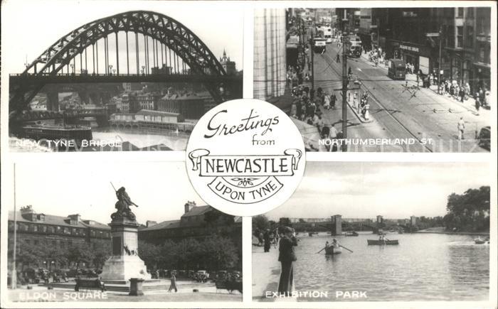 Newcastle upon Tyne Tyne Bridge Northumberland Street Exhibition Park Eldon Squa