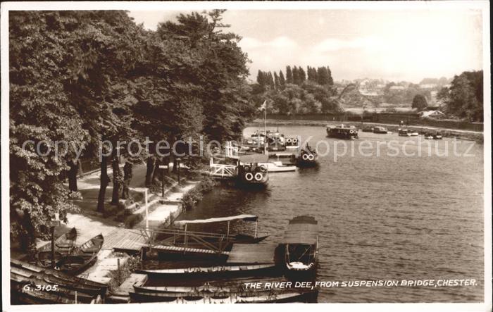Chester Cheshire River Dee view from Suspension Bridge