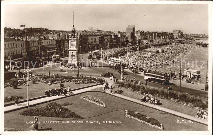 Margate UK Marine Gardens and Clock Tower Beach