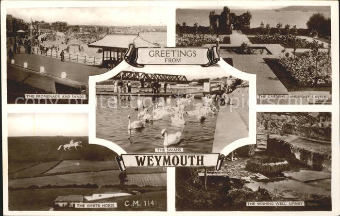 Weymouth Dorset Promenade Sands Gardens Sandsfoot Castle White Horse The Wishing