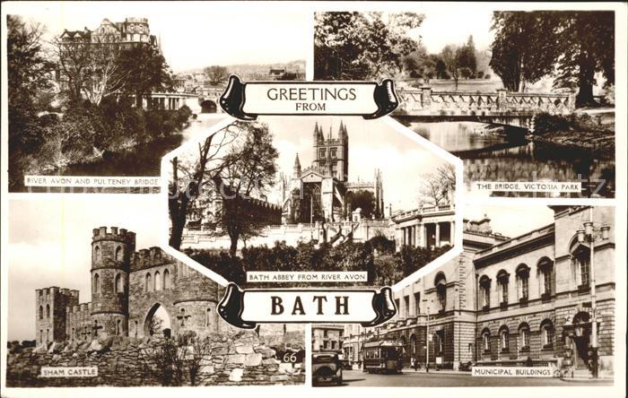 Bath UK River Avon Bridge Victoria Park Sham Castle Municipal Buildings Abbey Ex