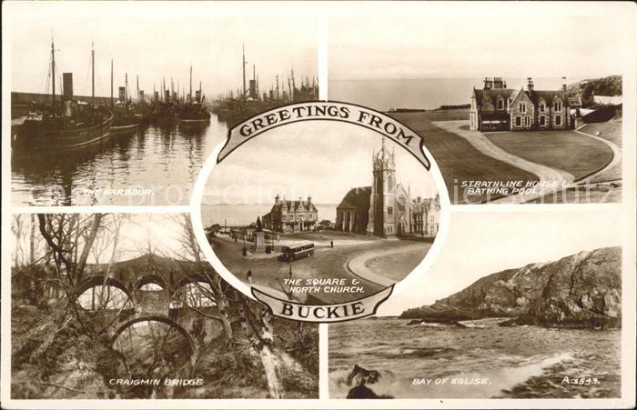 Buckie North East Moray Harbour Strathline House Craigmin Bridge Church Bay Vale