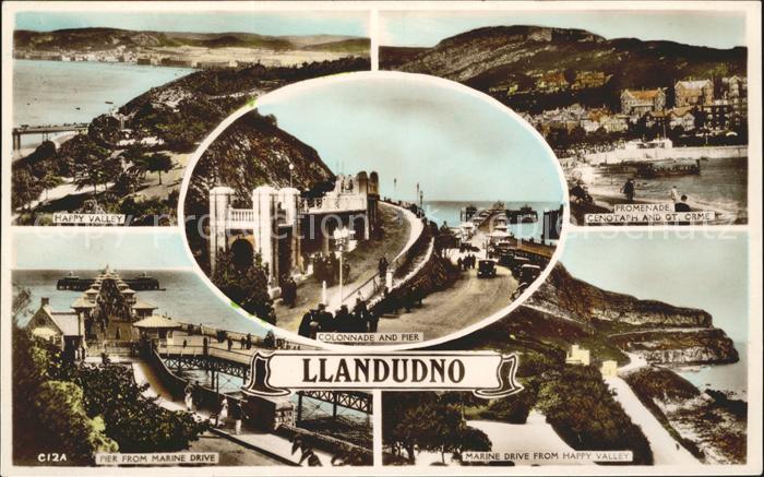 Llandudno Wales Happy Valley Promenade Pier Marine Drive Colonnade Excel Series