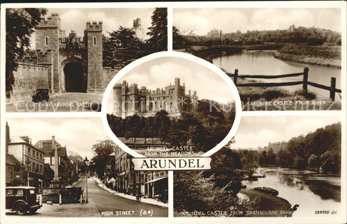 Arundel Castle Gateway High Street Swanbourne Park Valentine's Post Card