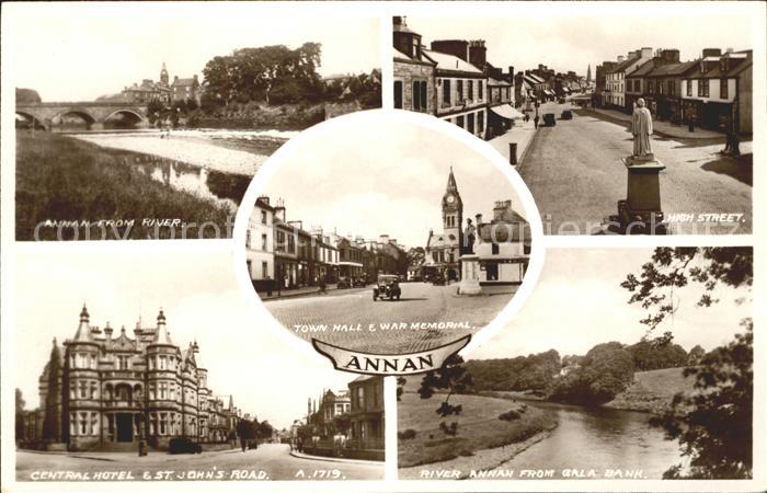 Annan Dumfries and Galloway High Street Monument Central Hotel St Johns Road Tow