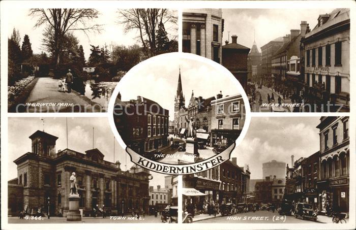 Kidderminster Brinton Park Vicar Street High Street Town Hall Bull Ring Monument