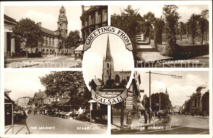 Walsall Town Hall Rose Garden Market Bridge Street Parish Church Valentine's Pos