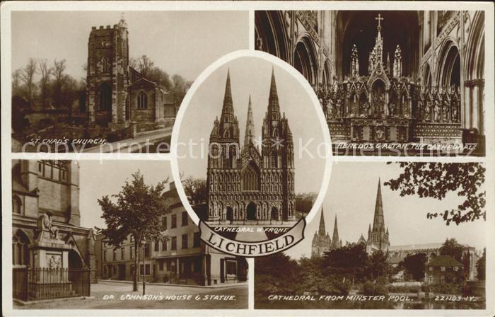 Lichfield St Chad s Church Cathedral Altar Statue Valentine's Post Card