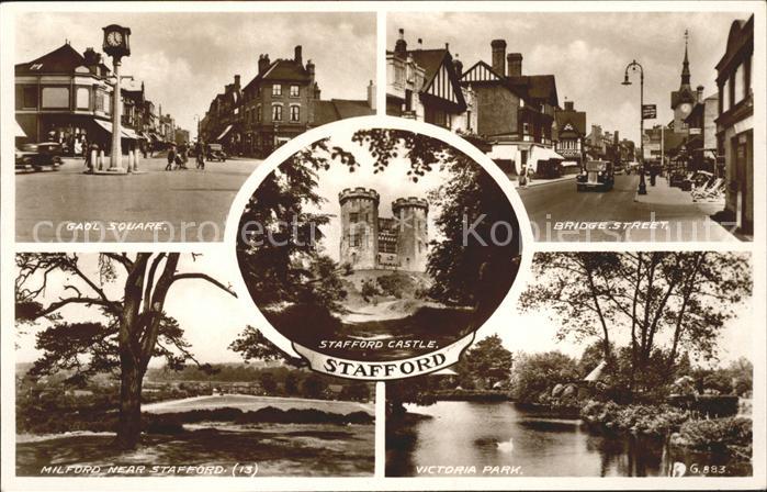 Stafford Castle Gaol Square Bridge Street Victoria Park Milford Valentine's Post