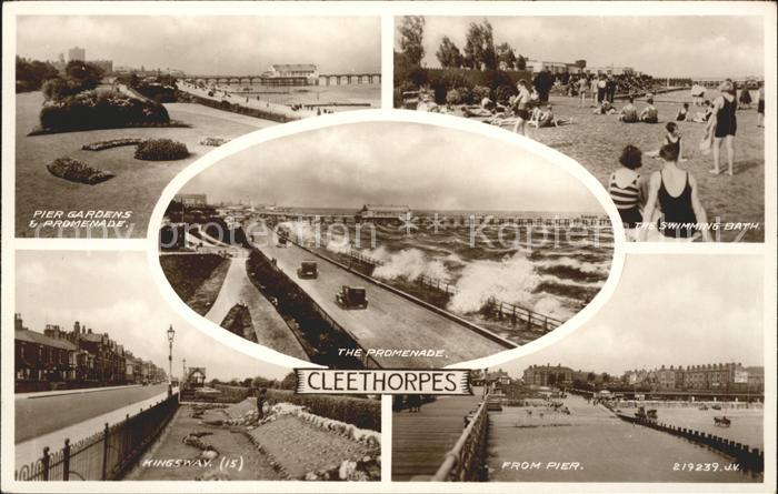 Cleethorpes Pier Gardens Promenade Swimming Bath Kingsway Valentine's Post Card
