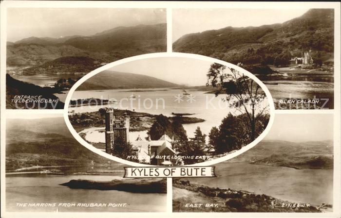 Kyles of Bute Loch Ridden Glen Caladh Castle East Bay The Narrows Rhubaan Point