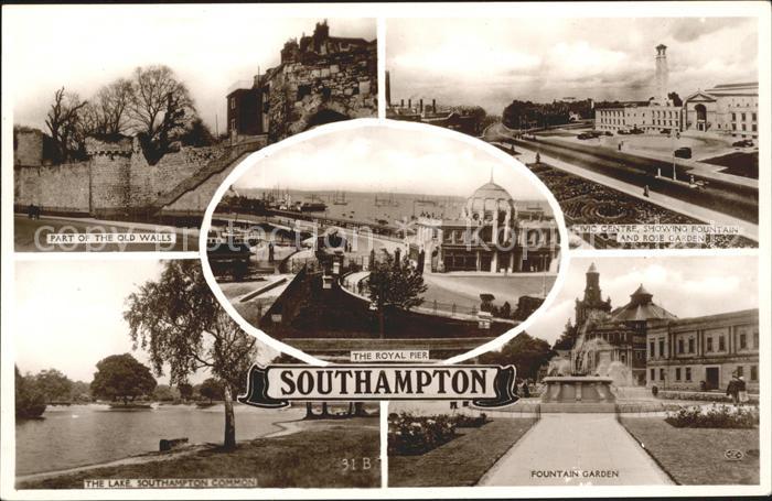 Southampton Old Walls Civic Centre Fountain Rose Garden Royal Pier Lake Excel Se