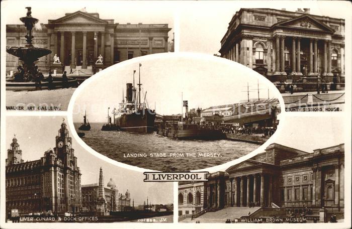 Liverpool Walker Art Gallery Fountain County Session House Liver Cunard Dock Off