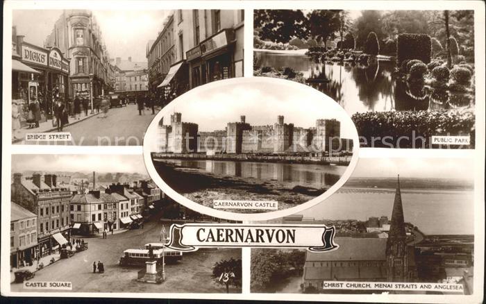 Caernarvon Bridge Street Public Park Castle Square Christ Church Castle Excel Se