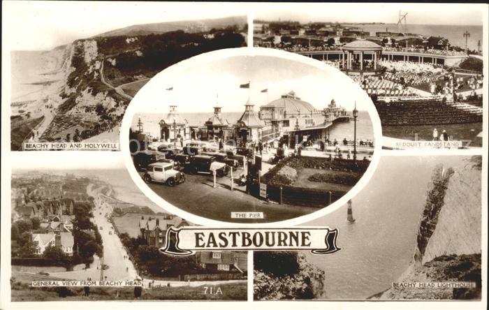 Eastbourne Sussex Beachy Head and Holywell Redoubt Badnstand Lighthouse Pier Exc