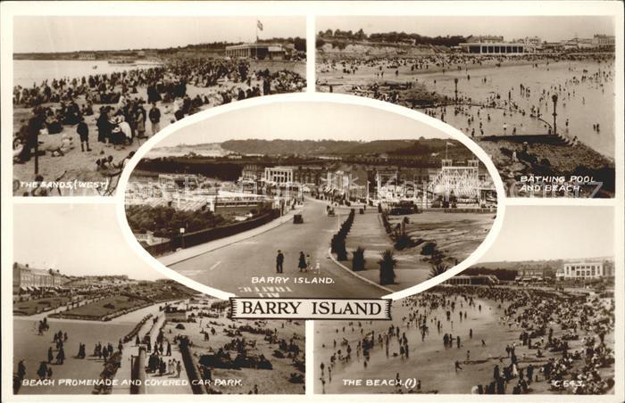 Barry Island Park Sands Bathing Pool Beach Promenade Valentine's Post Card
