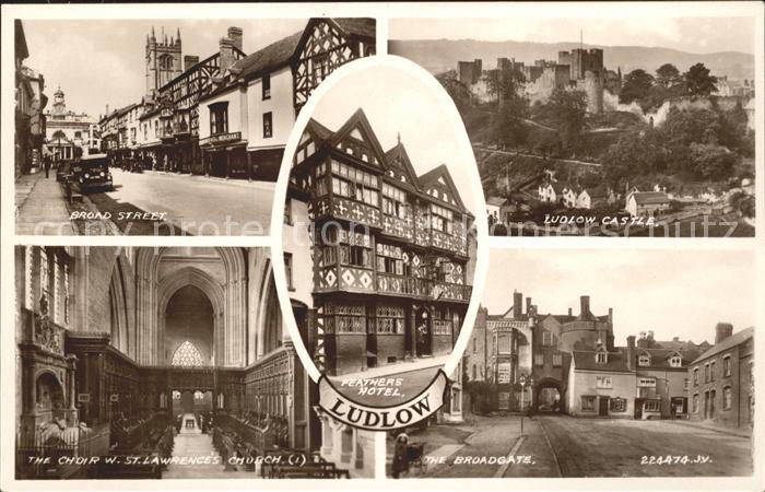 Ludlow Henley Broad Street Castle Church Broadgate Valentine's Post Card