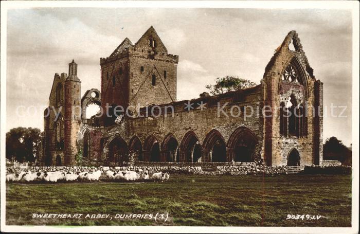 Dumfries Galloway Sweetheart Abbey Ruins Valentine's Post Card