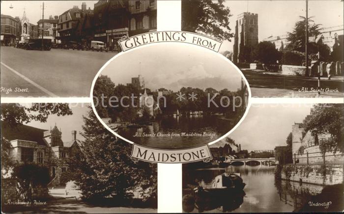 Maidstone Hight Street All Saints Church Undercliff Bridge Archbishops Palace
