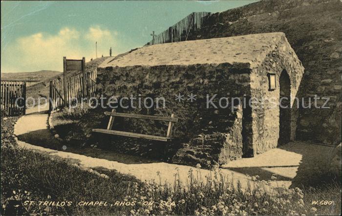 Rhos on Sea St Trillo's Chapel Valentine's Post Card