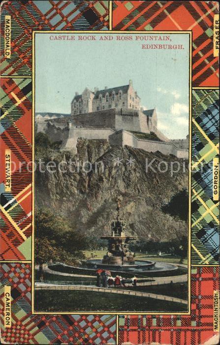 Edinburgh Scotland Castle Rock and Ross Fountain