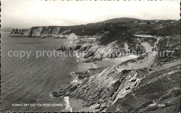 Gower Swansea Pobbles Bay and Tor Point Kuestenlandschaft