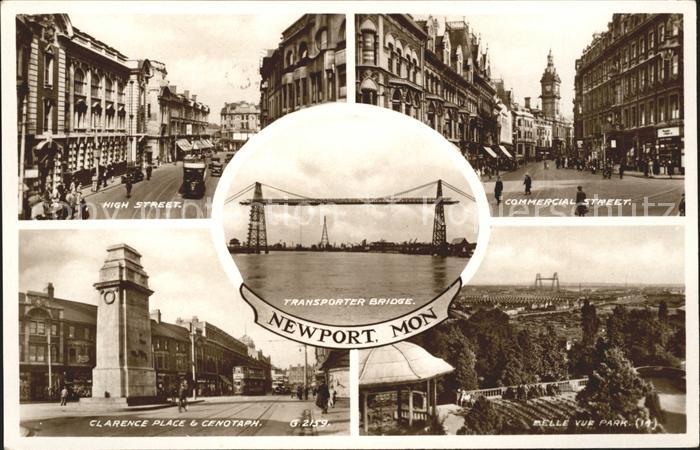 Newport Mon High Street CommercialStreet Clarence Place Cenotaph Belle Vue Park