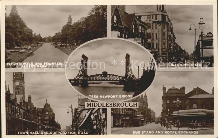 Middlesbrough Tees Newport Bridge Albert Park Linthorpe Road Town Hall Corporati