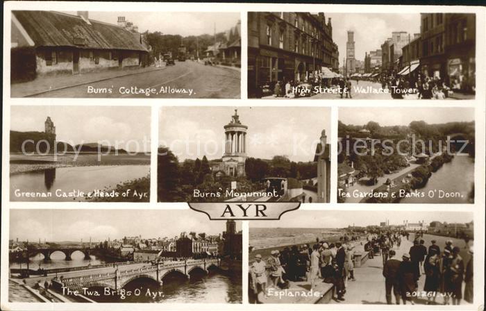 Ayr Cottage Alloway High Street Wallace Tower Castle Burns Monument Tea Gardens