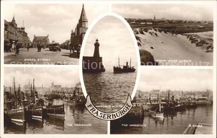 Fraserburgh Aberdeenshire Broad Street Sand Dunes Harbour Lighthouse Boat