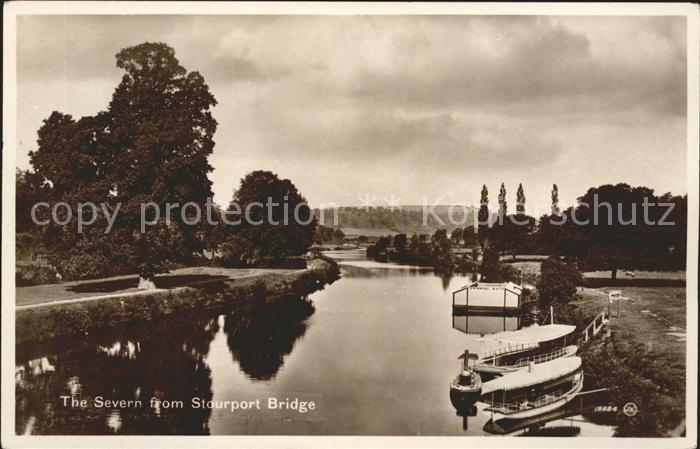 Stourport on Severn View from the Bridge Boat Valentine's Post Card