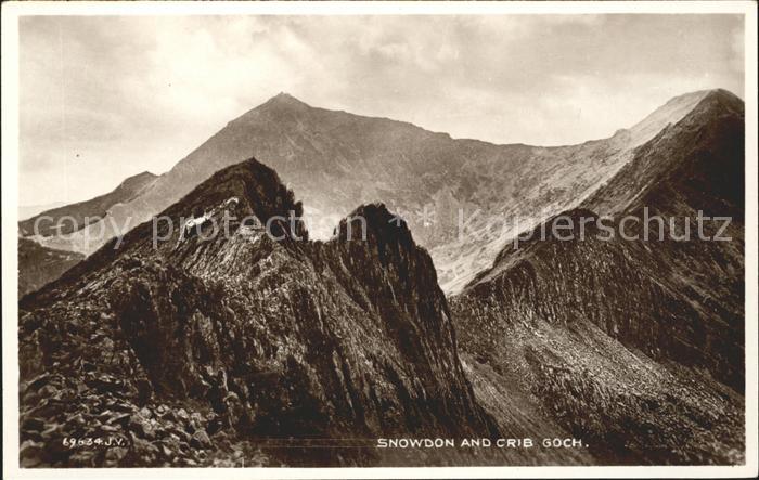 Snowdon and Crib Goch Mountains Valentine's Post Card