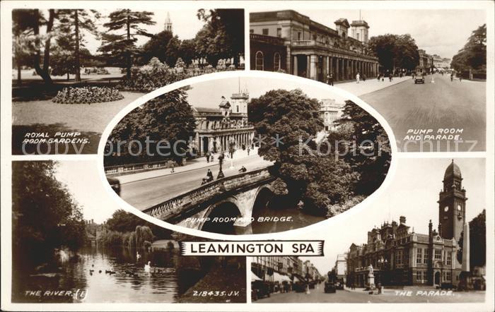 Leamington Spa Royal Pump Room Gardens Parade River Bridge Valentine's Post Card