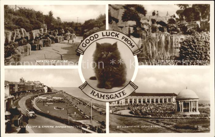 Ramsgate Westcliff Chine Waterfall Empire St Lawrende Bandstand Cat Valentine's