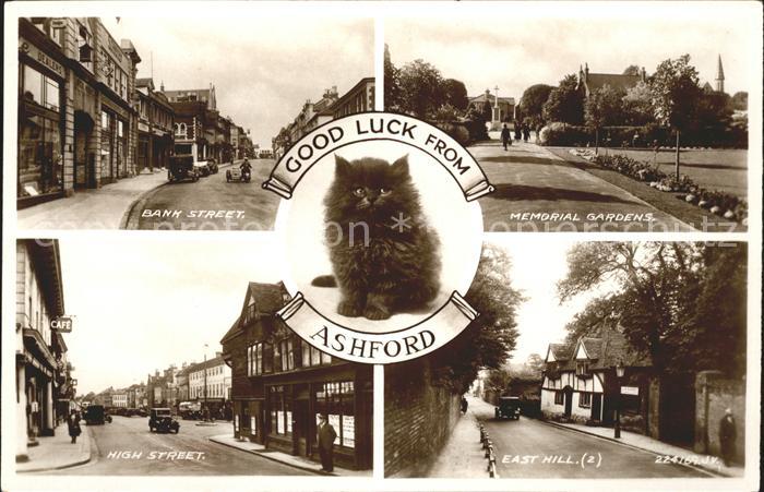 Ashford Kent Bank Street Memorial Gardens High Street East Hill Cat Valentine's