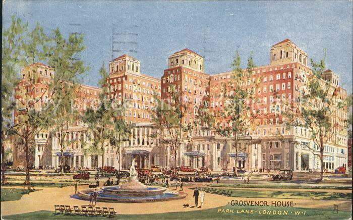 London Grosvenor House Fountain Park Lane Kuenstlerkarte