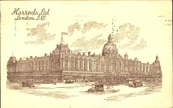 London Harrods Ltd Drawing Kuenstlerkarte