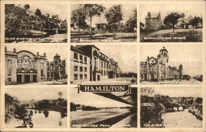 Hamilton Centre River Avon Park Bandstand Park Barncluith Tower Town Hall Race C