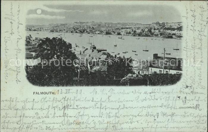 Falmouth Cornwall General view Moonlight