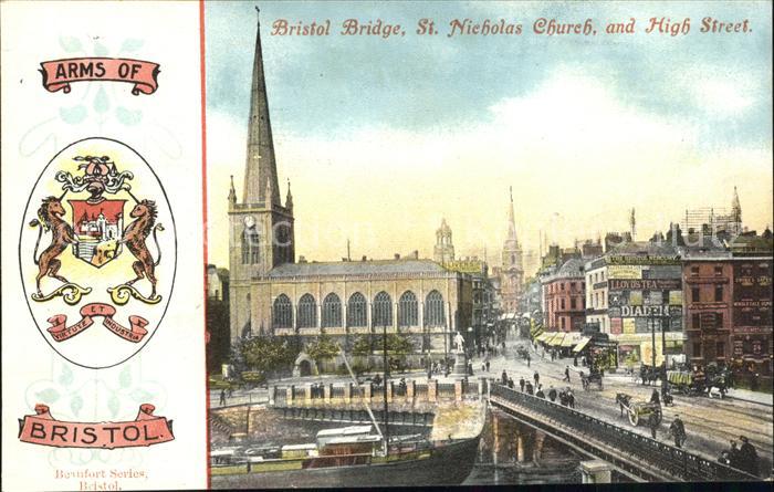 Bristol UK St Nicholas Church and High Street Wappen