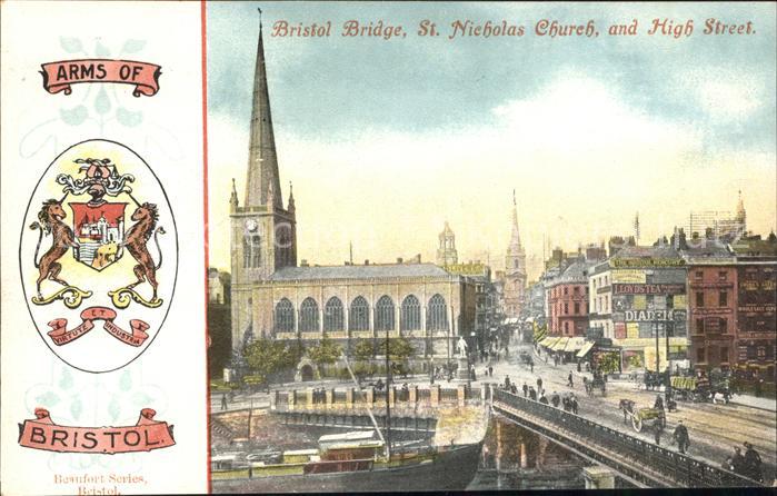 Bristol UK St Nicholas Church and High Street Wappen