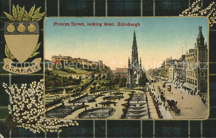 Edinburgh Scotland Princess Street looking West Valentine's Series